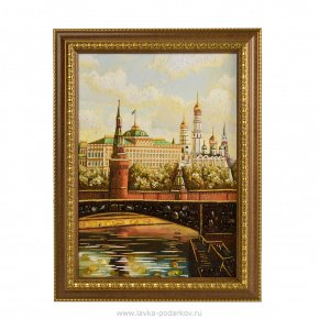 Картина янтарная "Вид Кремля", фотография 0. Интернет-магазин ЛАВКА ПОДАРКОВ